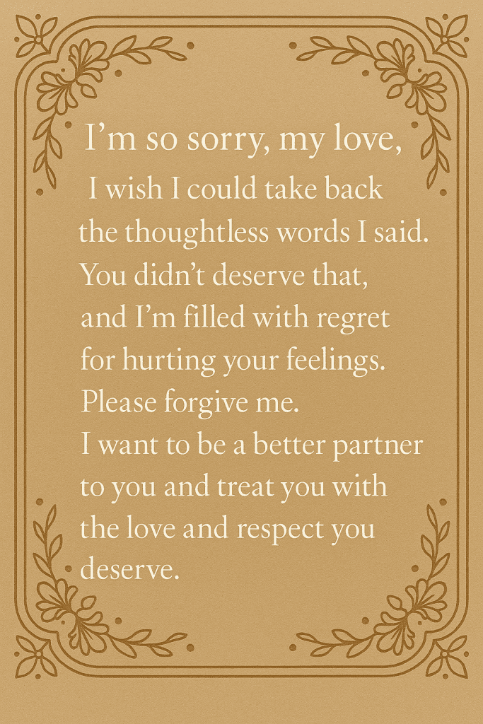 Apology Paragraphs for Him