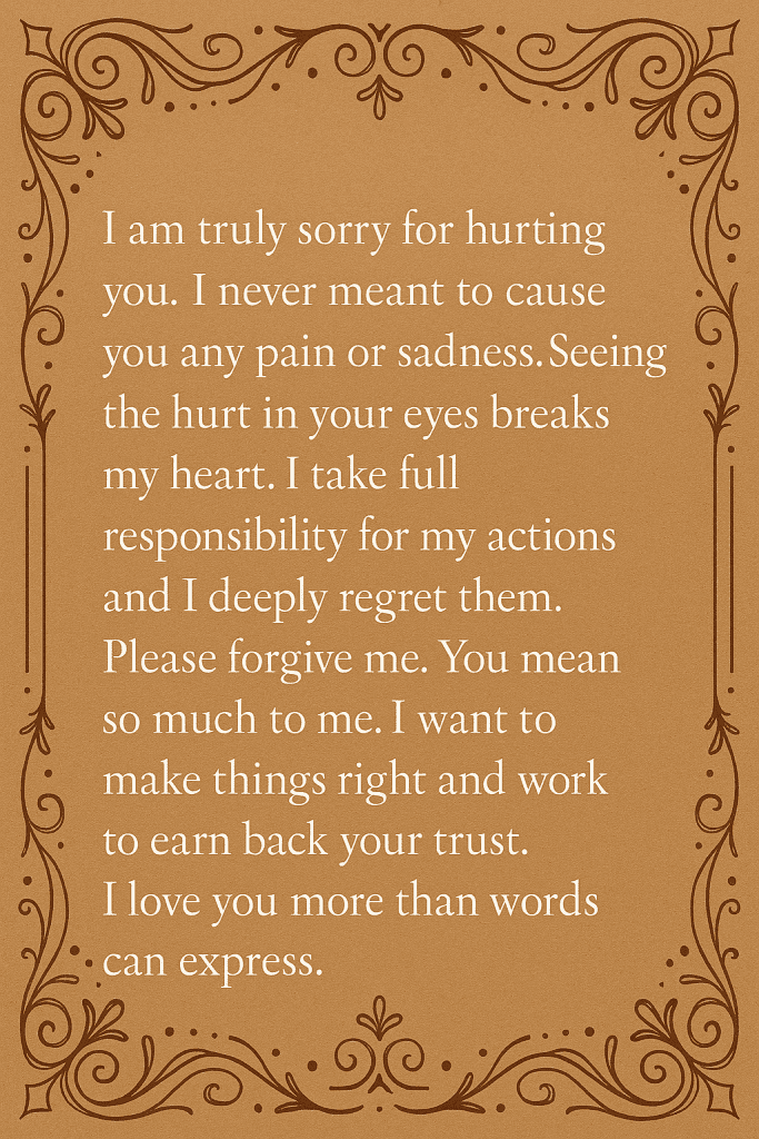 Apology Paragraphs for Him